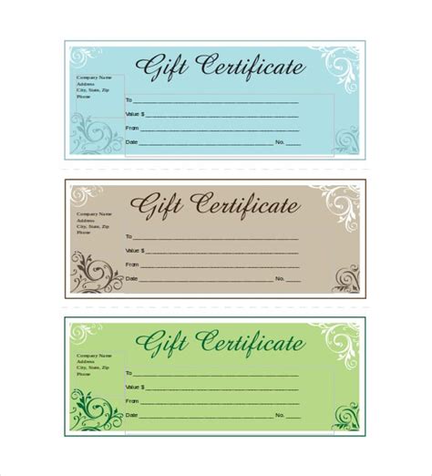 Printable Business Gift Certificate Template