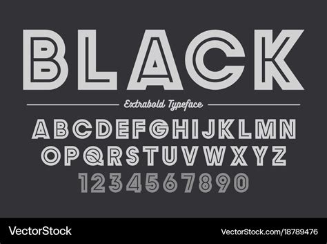 Extra bold decorative bold font design alphabet Vector Image