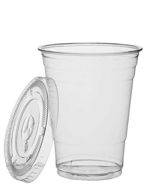 Clear Plastic Cups with Lids | 16 oz, 100 Pack | PET Cold Smoothie Cups | Iced Coffee Cups ...