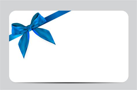 Blank Gift Card Template with Blue Bow and Ribbon. Vector Illustration for Your Business 2796177 ...