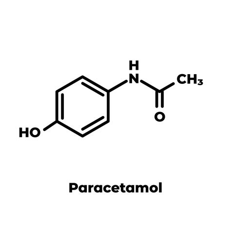 Paracetamol or acetaminophen chemical structure. Skeletal formula on white background. 11795766 ...