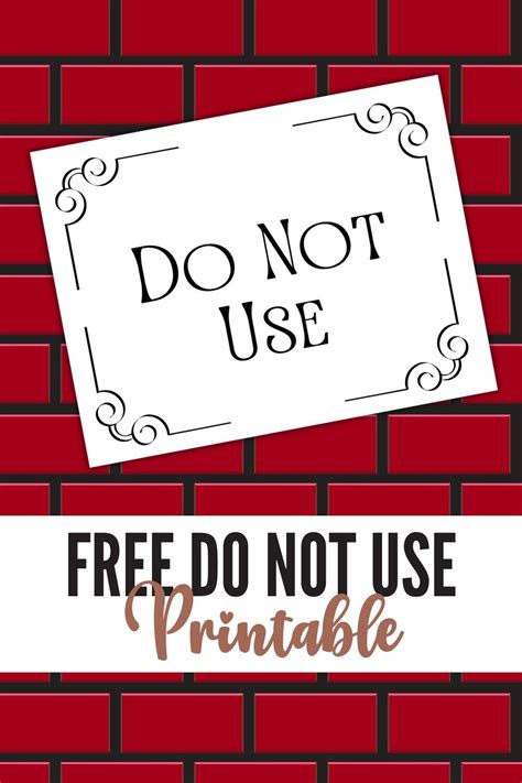 Free Do Not Use Sign Printable - Find a Free Printable