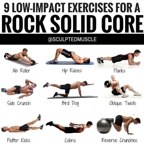 12 LOW-IMPACT EXERCISES FOR A ROCK SOLID CORE! You can improve your posture by strengthening the ...