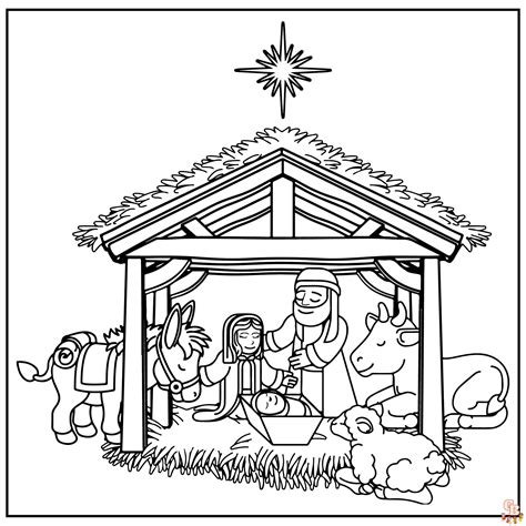 Nativity Coloring Pages Free Printable - GBcoloring