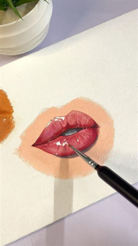 Glossy Lips Painting Tutorial ️ | Lips painting, Portrait painting, Acrylic portrait painting