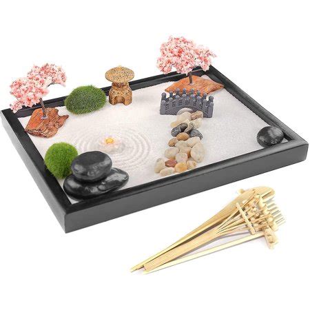 Zen Garden Kit - Zen Garden Accessories With Bamboo Tools, Mini Zen Garden For Desk - Desktop ...