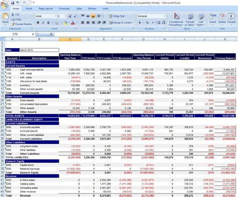 Financial Statements Template Excel