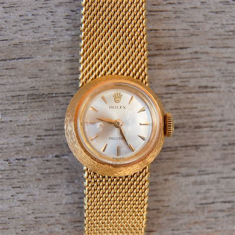 Vintage Rolex Precision 18k Gold Womens Watch — Gold West Vintage