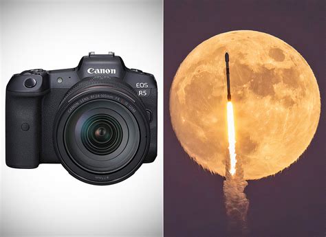 Photographer Uses Canon R5 to Capture SpaceX Falcon 9 Rocket Passing in Front of a Full Moon ...