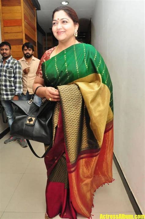 Kollywood Actress Khushboo Photos In Green Saree - Actress Album