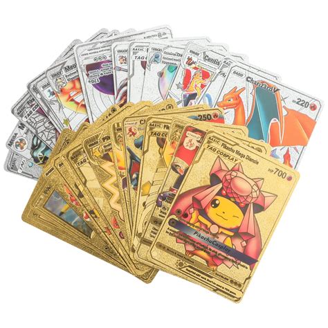 2023 Best Selling Gold Pokemoned Cards 55 Pcs Pokmon Booster Box Card Pokemoned Trading Playing ...