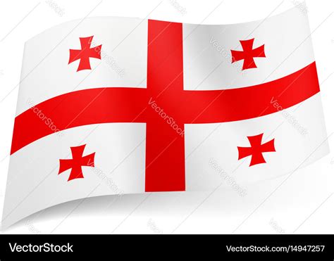 National flag georgia central red cross Royalty Free Vector