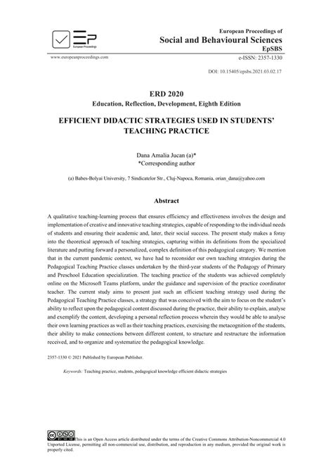 (PDF) Efficient Didactic Strategies Used in Students’ Teaching Practice