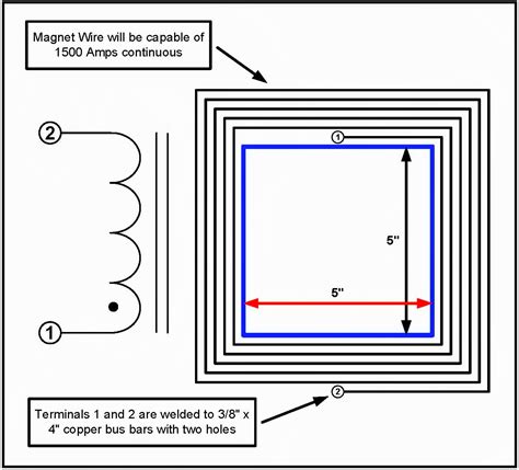 L/C Magnetics: Air Core Inductor, 5 UH, 1500 Amps, P/N 6273L1