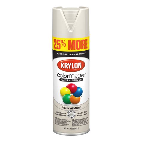 Krylon ColorMaster Paint + Primer Bonus, Satin, Almond, 15 oz. - Walmart.com