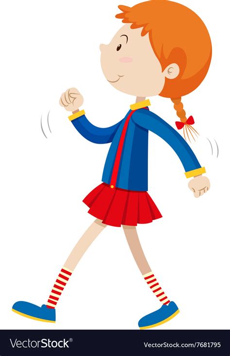 Little girl walking alone Royalty Free Vector Image