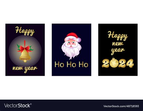 A set of greeting cards for christmas and new year