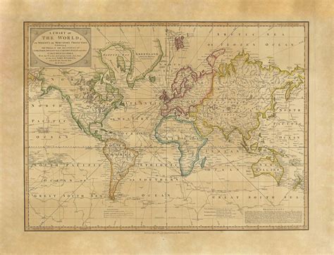 Explorers Map of the World published in 1797 | Shop Mapworld