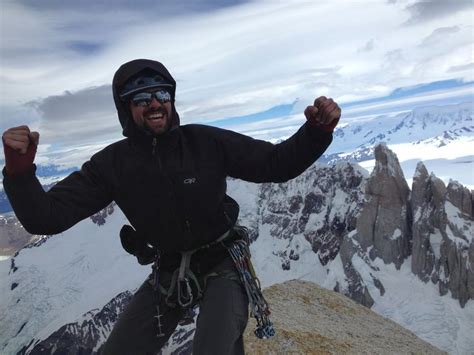 Summit of Cerro Fitz Roy, after climbing the Afanassieff (Filo Noroeste) VI 5.10 5,200'