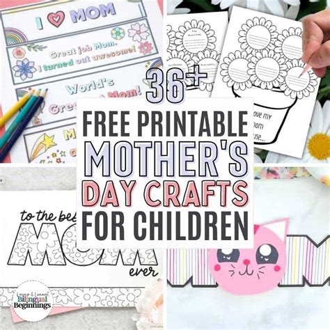 36+ Free Printable Mother's Day Crafts for Kids - Bilingual Beginnings