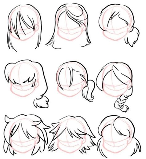 Esboço de cabelo, Cabelo de desenho animado, Desenho de cabelo