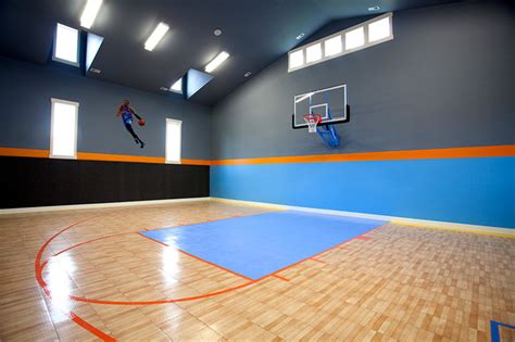 Indoor Basketball Court - Transitional - Home Gym - Salt Lake City - by Walker Home Design