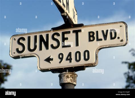 Vintage street sign for Sunset Blvd. in Beverly Hills, CA Stock Photo - Alamy