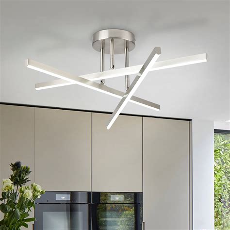 Wrought Studio Celene Modern LED Ceiling Light Fixtures Dimmable Semi Flush Mount Ceiling Light ...