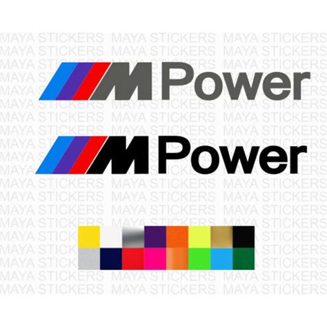 BMW M power logo stickers for cars, bikes, laptops