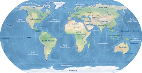 Continents Of The World Map - Retha Charmane