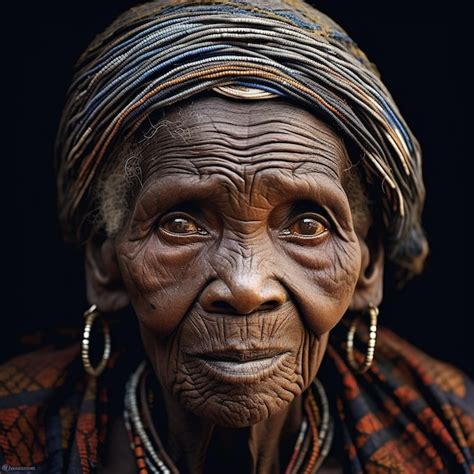 Premium AI Image | An old woman with wrinkles on her face