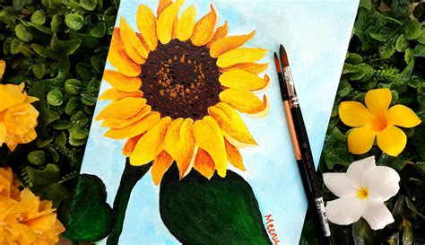 Easy Sunflower Easy Flower Drawing Ideas - Half Revolutions