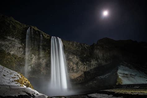 Night Waterfall Photograph by Courtney Ley Photography - Pixels