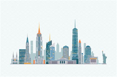 New York skyline | New york skyline, Skyline, City illustration