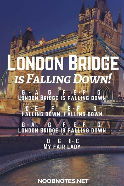 London Bridge – Traditional letter notes for beginners - music notes for newbies