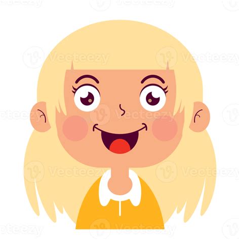 girl happy face cartoon cute 16587455 PNG