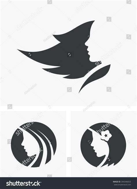 Silhouettes Beautiful Girl Long Hair Vector Stock Vector (Royalty Free) 344346653 | Shutterstock