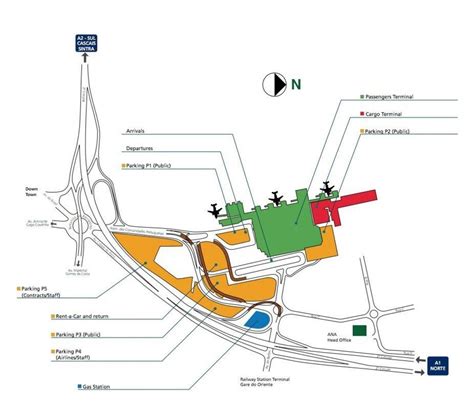 Lisbon airport map - Lisbon international airport map (Portugal)