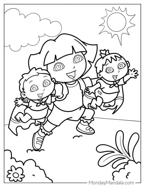 Baby Dora The Explorer Coloring Pages