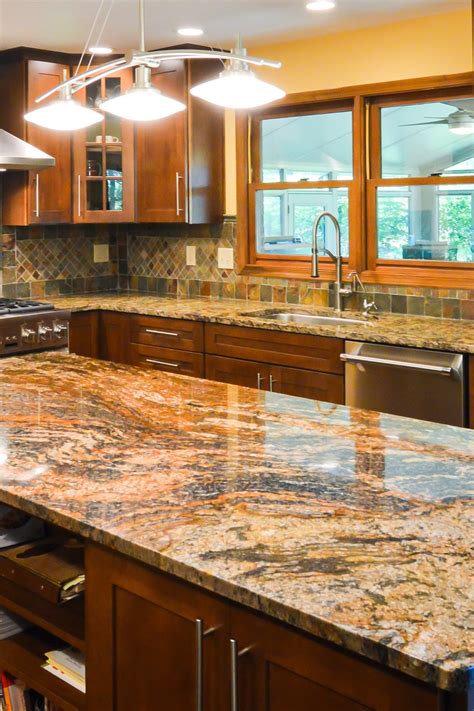 Gold Color Granite Countertops Kitchen Ideas (Gold Trend!)