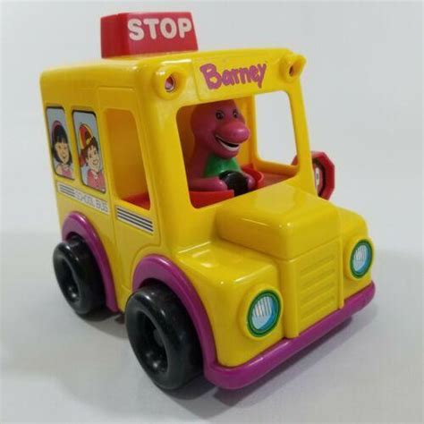 Barney School Bus Dinosaur Push N Go Toddler Toy Lyons Vintage 1994 Kid Powered | #3895549583