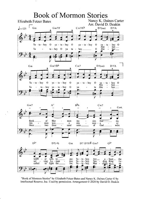 Book of Mormon Stories (by David D. Deakin -- Guitar Chords Available, SATB)