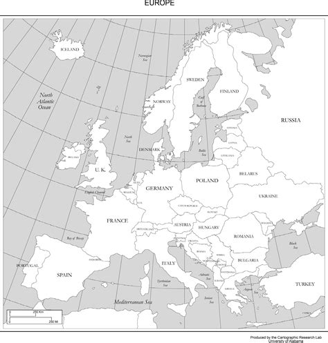 Line Map Europe – Topographic Map of Usa with States