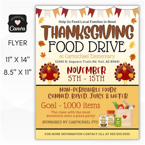 Thanksgiving Food Drive Flyer – Simple Desert Designs