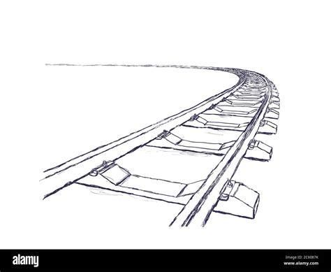 Railroad track line drawing hi-res stock photography and images - Alamy