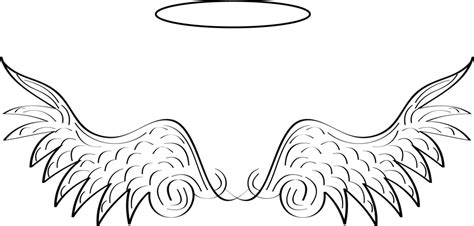 Angel Wings With Halo Drawings - Cliparts.co