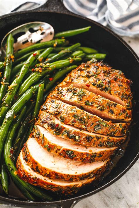 Roasted Pork Loin with Green Beans Recipe – Roasted Pork Loin Recipe — Eatwell101