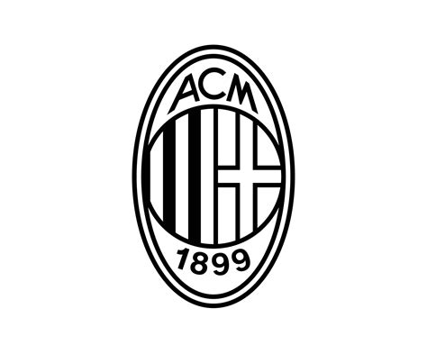 AC Milan Club Logo Symbol Black Serie A Football Calcio Italy Abstract Design Vector ...