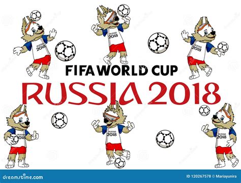 Fifa World cup 2018 mascot editorial stock photo. Illustration of world - 120267578