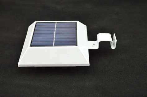 4 LED square solar lamp PIR sensor motion roof gutter solar lights white fence lamp led solar ...